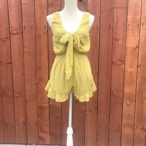 She and Sky Mustard Romper Size S